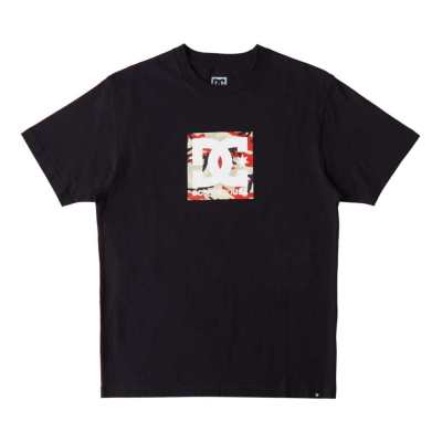 Men's DC Square Star Fill T-Shirt - BLACK/FIRE CAMO