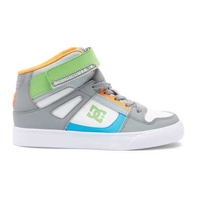 Kids' Pure High Elastic Waist Lace High-Top Shoes - GREY/GREY/WHITE