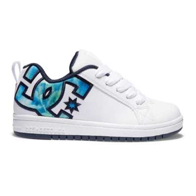 Kids' Court Graffik Shoes - WHITE/BLUE/GREEN